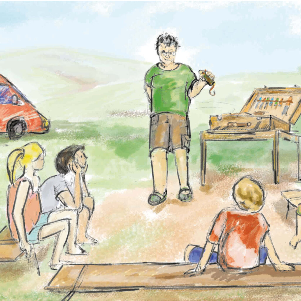 Schnitzen mit Kindern unter professioneller anleitung