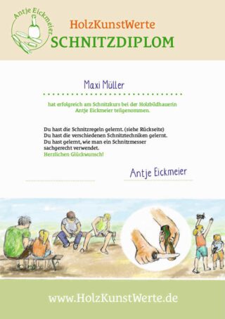 Schnitzdiplome für Kinder und Jugendliche